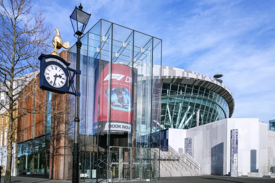 The F1 DRIVE entrance at Tottenham Hotspur Stadium.