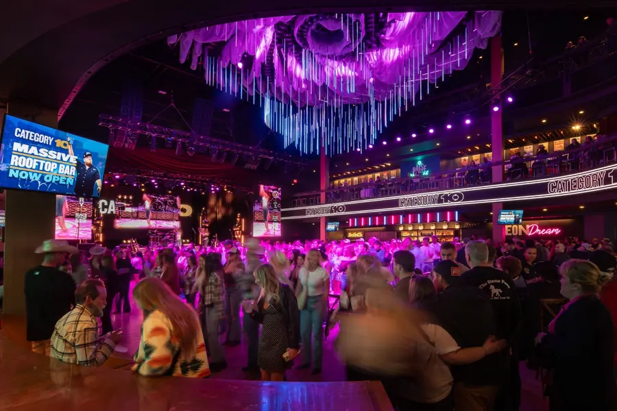 The dance floor and lighting at Category 10, Nashville.