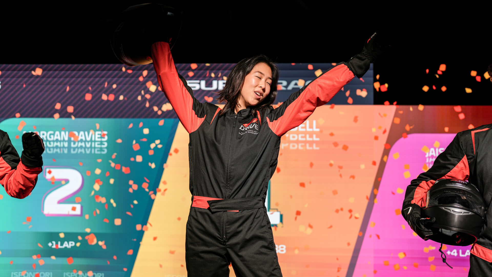 Karting action at F1 DRIVE London, an immersive brand destination for racers.