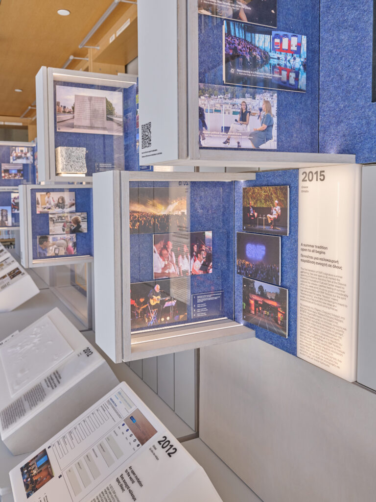 Stavros Niarchos Foundation timeline exhibit 2