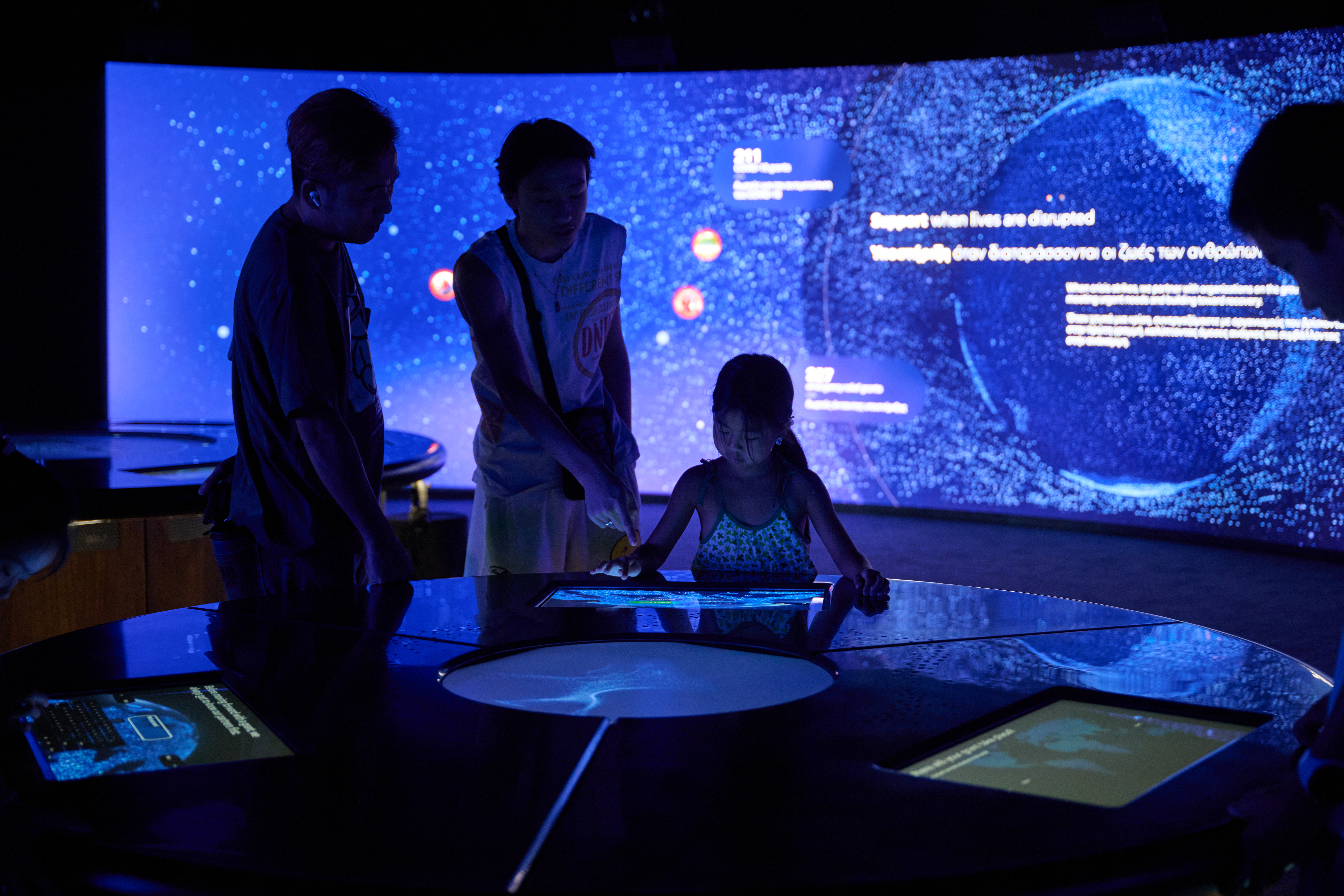 Stavros Niarchos Foundation Immersive digital canvas exhibit