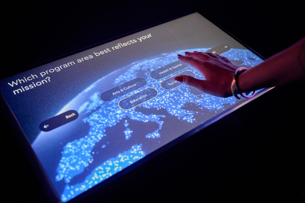 Stavros Niarchos Foundation Interactive global map exhibit 2